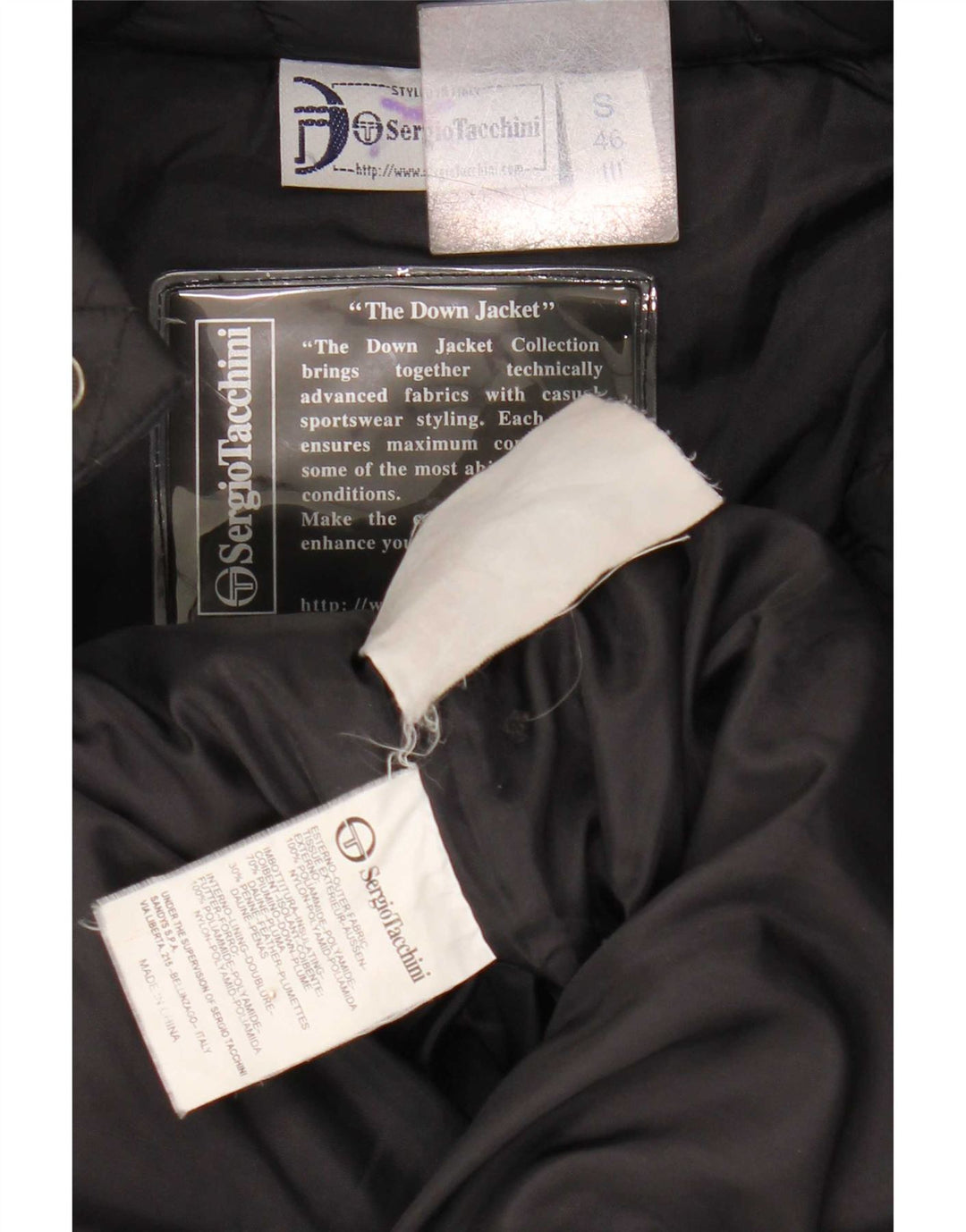 Sergio Tacchini Męska ocieplana kurtka IT 46 Small Black Polyamide