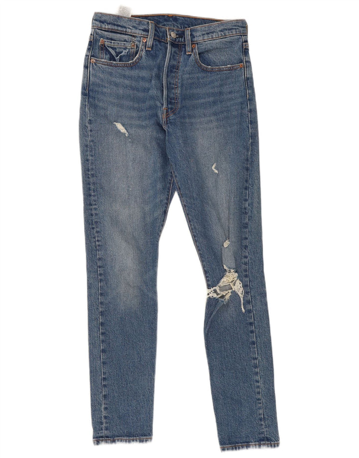 Damskie jeansy Levi's 501 w trudnej sytuacji W27 L30 Niebieska bawełna