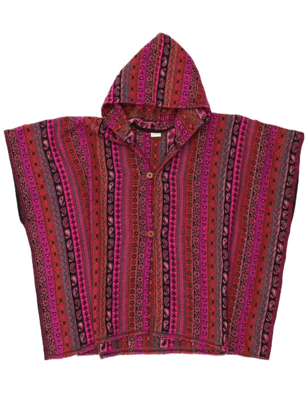 Vintage damski sweter oversize z kapturem, jeden rozmiar, wielobarwny
