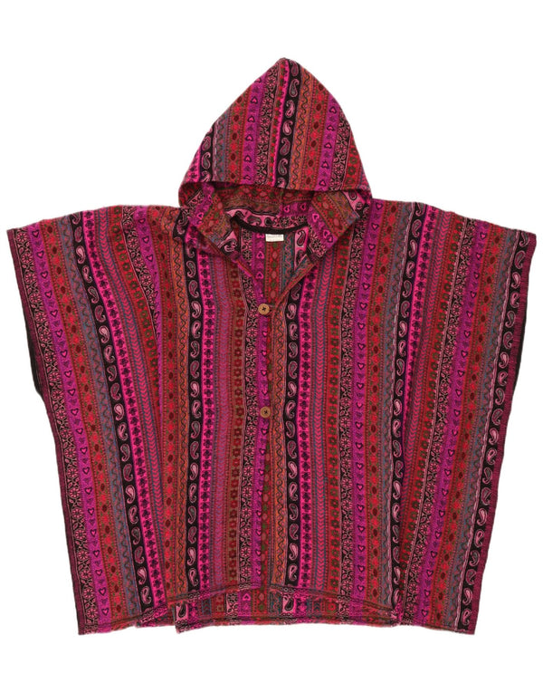 Vintage damski sweter oversize z kapturem, jeden rozmiar, wielobarwny