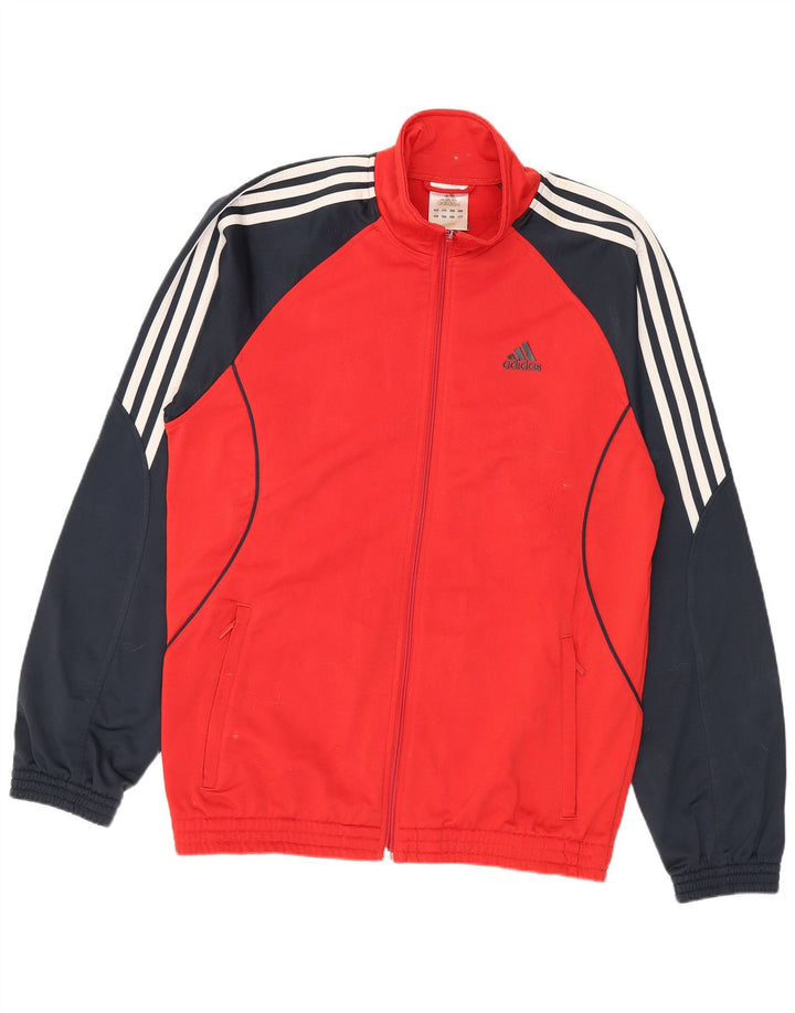 Męska kurtka dresowa Adidas UK 38/40, poliester w kolorze średniej czerwieni