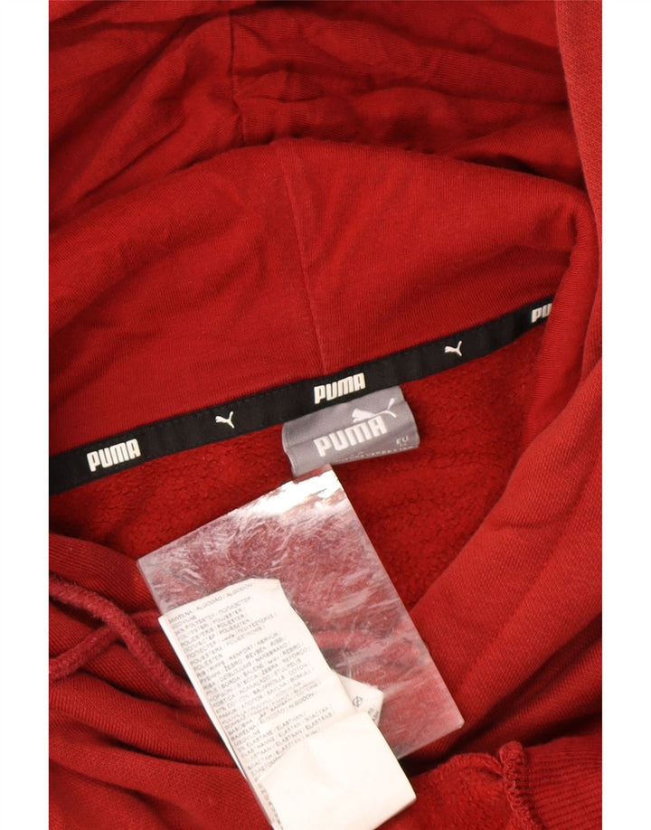 PUMA Mens Graphic Hoodie Jumper Medium Red Cotton