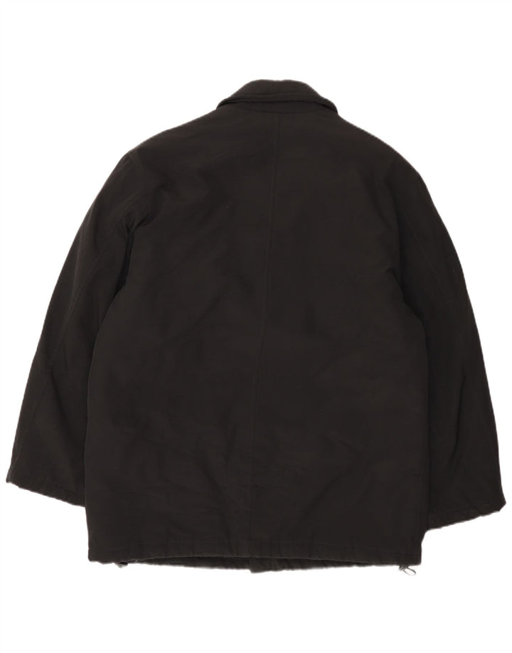 Męska kurtka o luźnym kroju z niebieską stroną, UK 36, mały, czarny poliester