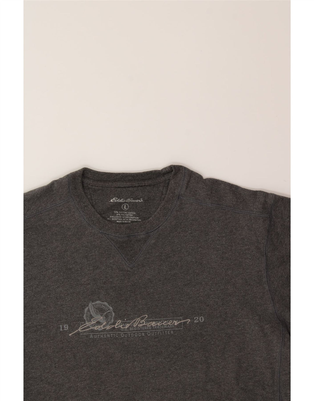 EDDIE BAUER Mens Graphic Sweatshirt Jumper Large Grey Cotton Vintage Eddie Bauer and Second-Hand Eddie Bauer from Messina Hembry 