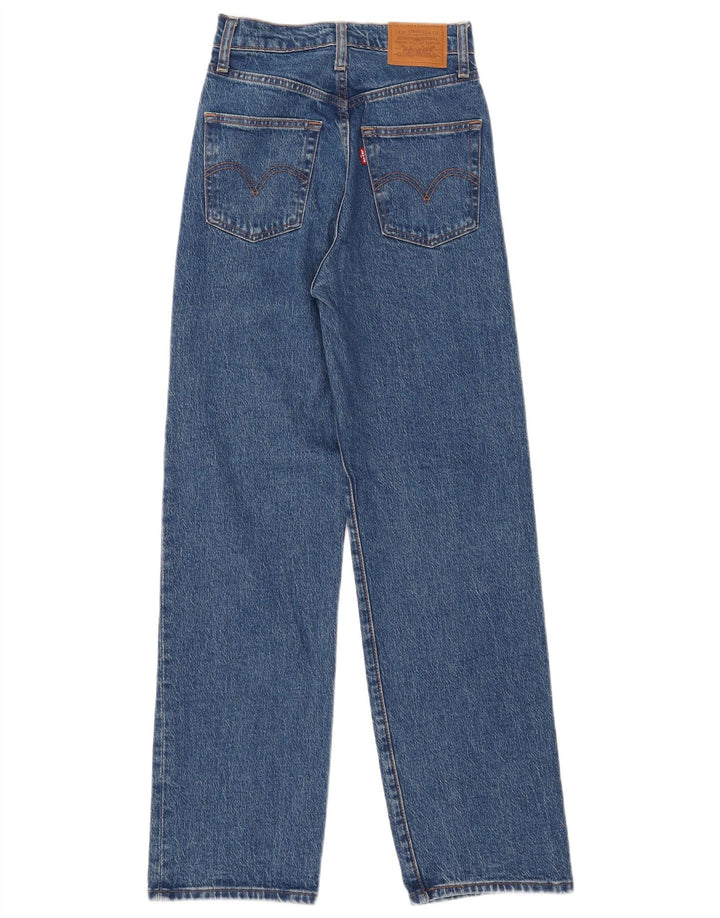 Damskie jeansy Levi's Ribcage Straight W24 L29 Niebieskie bawełniane