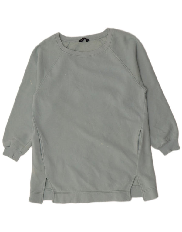 Marks & Spencer Damski sweter z długim rękawem, UK 14, średni niebieski, bawełniany
