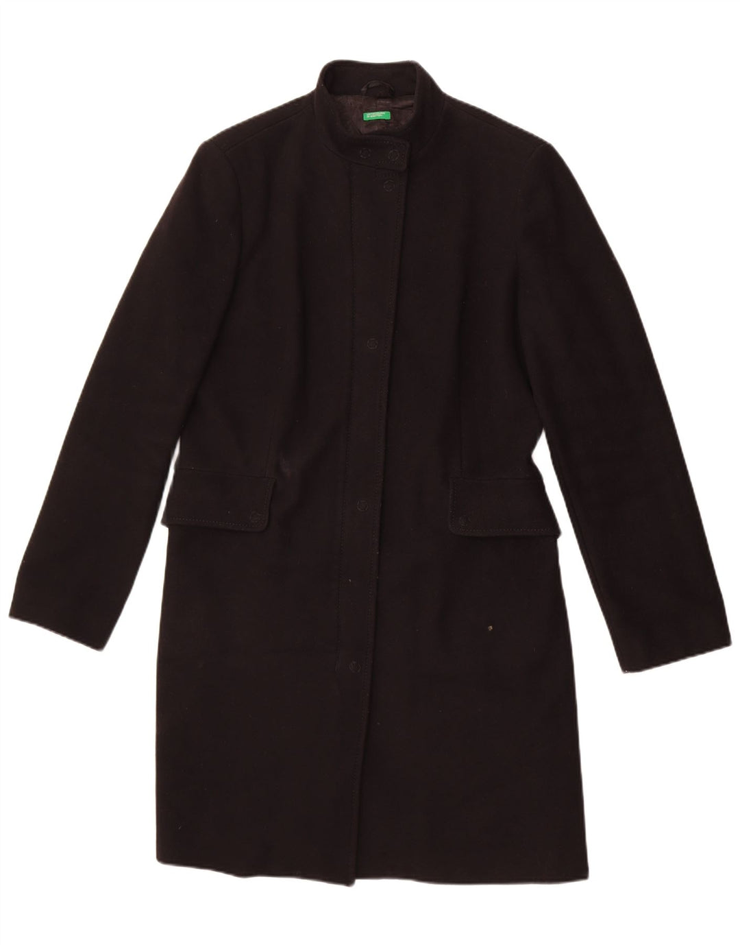 Płaszcz damski Benetton IT 46, duży, czarny, wełniany