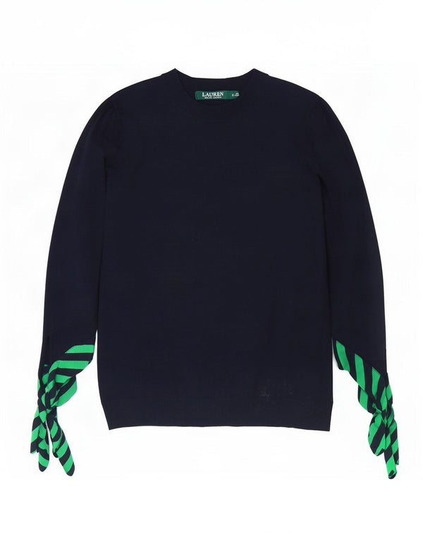 Ralph Lauren Womens Boat Neck Jumper Sweater UK 10 Small Navy Blue