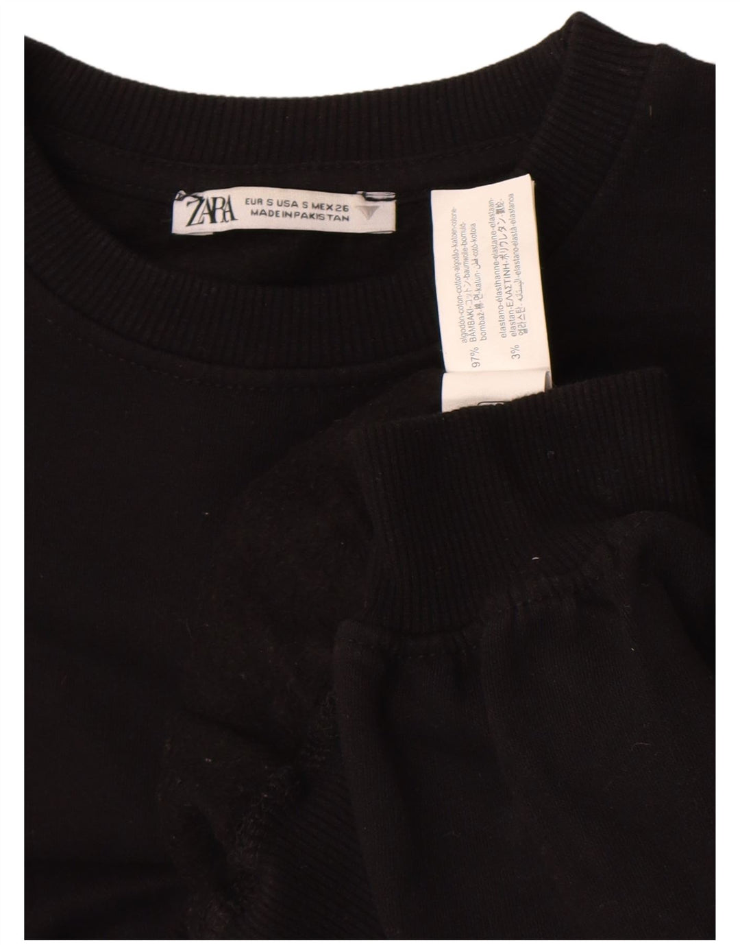 Bluza damska Zara Crop Oversize Sweter UK 10 Small Black Cotton