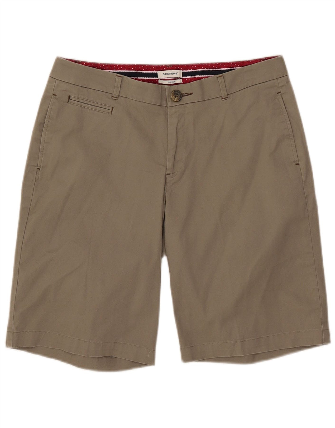 Damskie spodenki chino DOCKERS Ulubiony krój US 8 Medium W32, beżowa bawełna