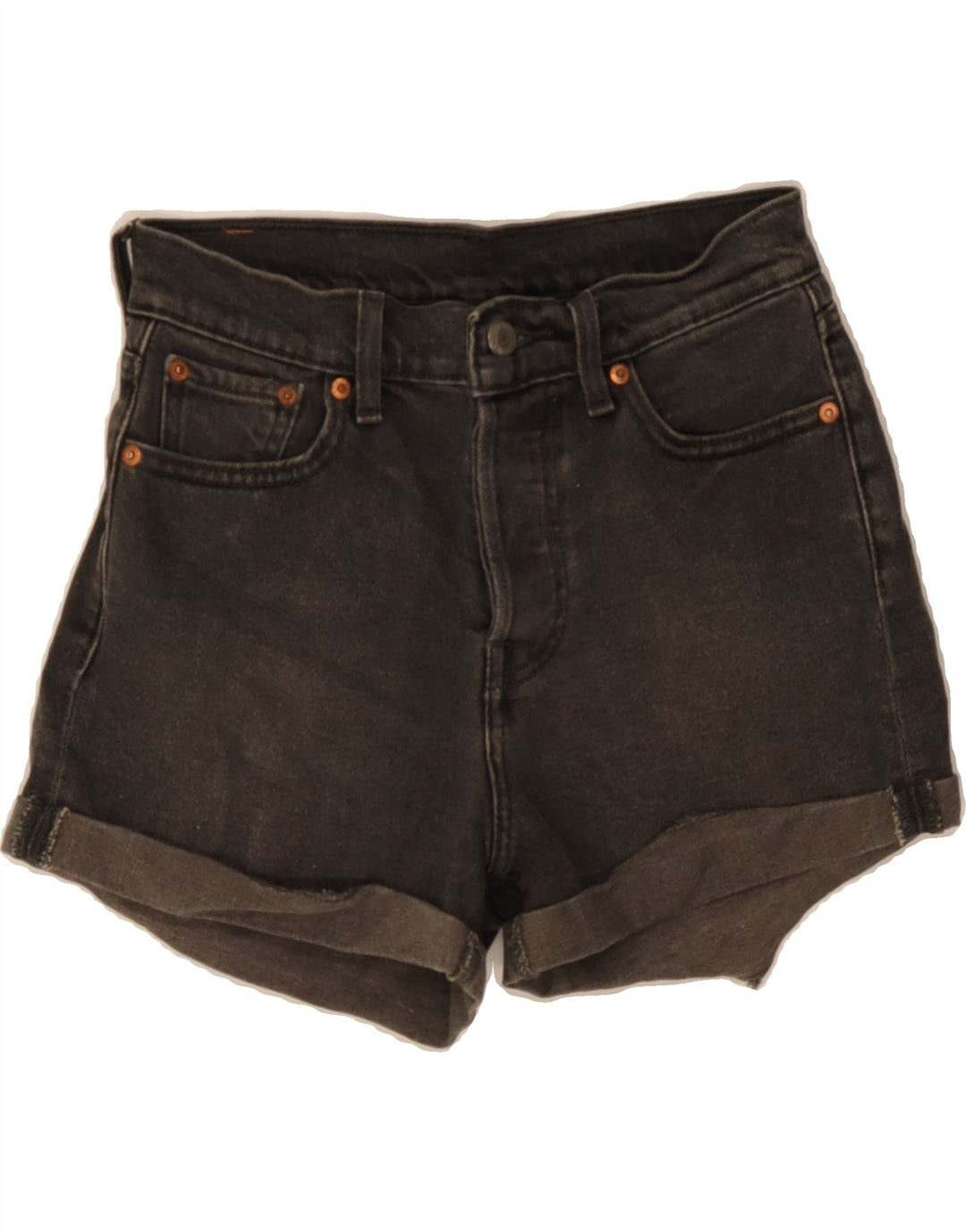 LEVI'S Womens Denim Shorts W26 Small Black Cotton Vintage Levi's and Second-Hand Levi's from Messina Hembry 
