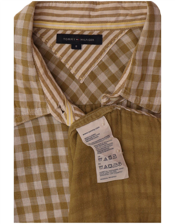 Damska koszula o przedłużonym fasonie TOMMY HILFIGER US 8, średnia, zielona bawełna w kratkę