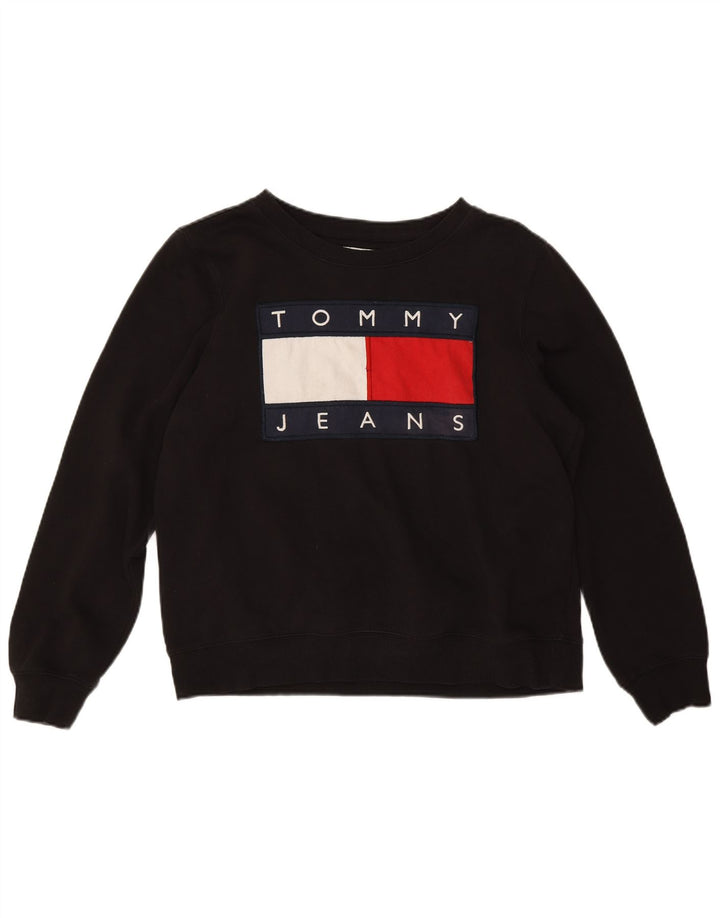 Męska bluza z grafiką Tommy Hilfiger, mała, czarna, bawełniana