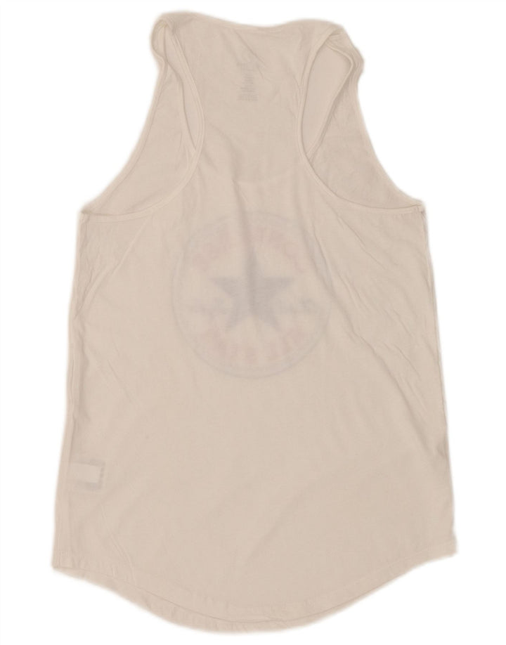 Damska kamizelka CONVERSE o klasycznym kroju z grafiką UK 6 XS, biała bawełna