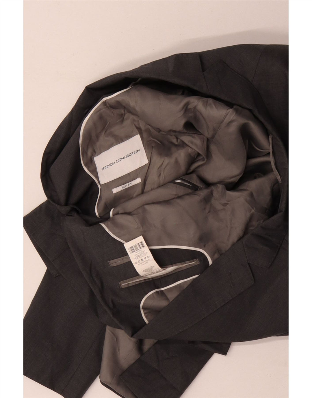 Męska marynarka zapinana na 2 guziki French Connection Slim Fit IT 52 XL Szara wełna