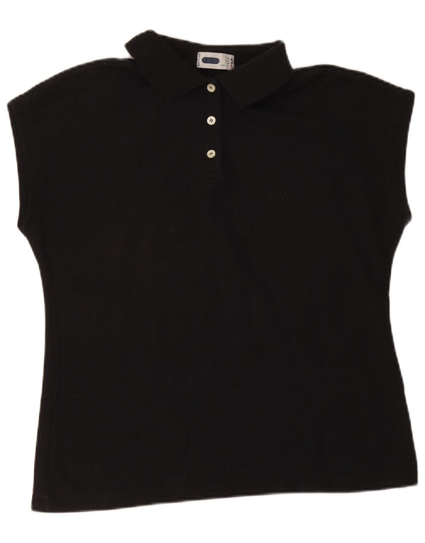 Damska koszulka polo Fila IT 50 XL, czarna, bawełniana