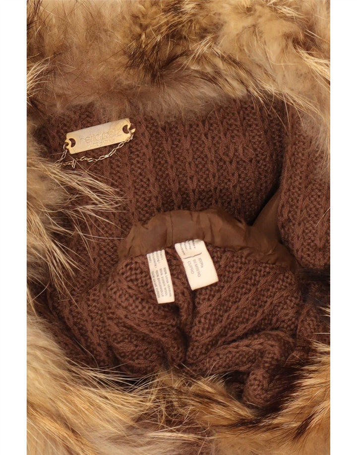 Damski płaszcz skórzany Hettabretz Longline UK 18 XL brązowy