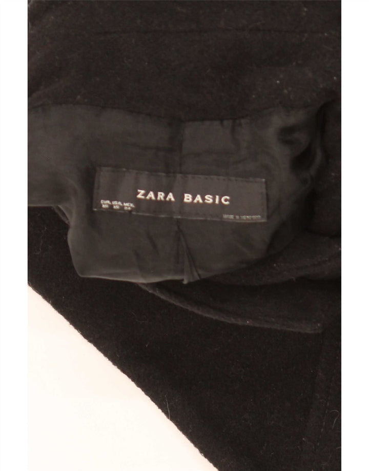 Płaszcz damski Zara w groszki UK 6 XS, czarna wełna