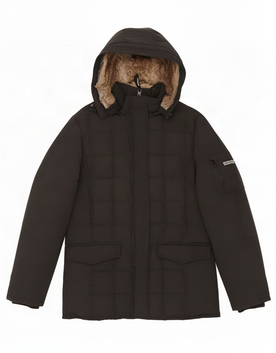 Damska ocieplana kurtka z kapturem Woolrich UK 16, duża czarna