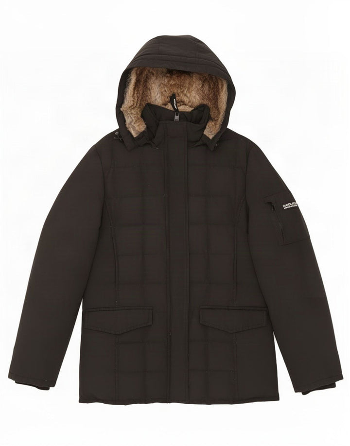 Damska ocieplana kurtka z kapturem Woolrich UK 16, duża czarna