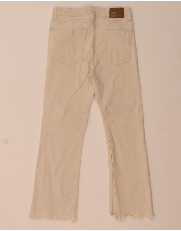 Jeansy damskie Zara Crop Bootcut EU 38 Medium W28 L24 Beżowe