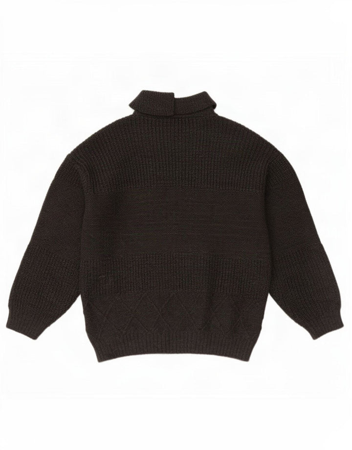 Męski sweter z golfem w stylu vintage, średnioszary, wełniany