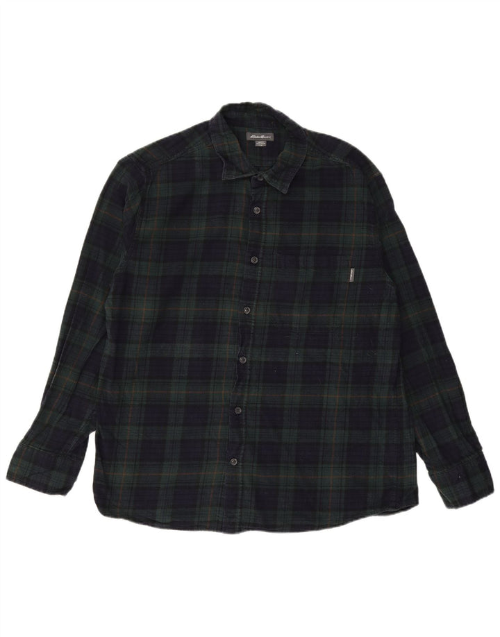 Koszula flanelowa męska EDDIE BAUER, bawełniana, w dużą granatową kratkę