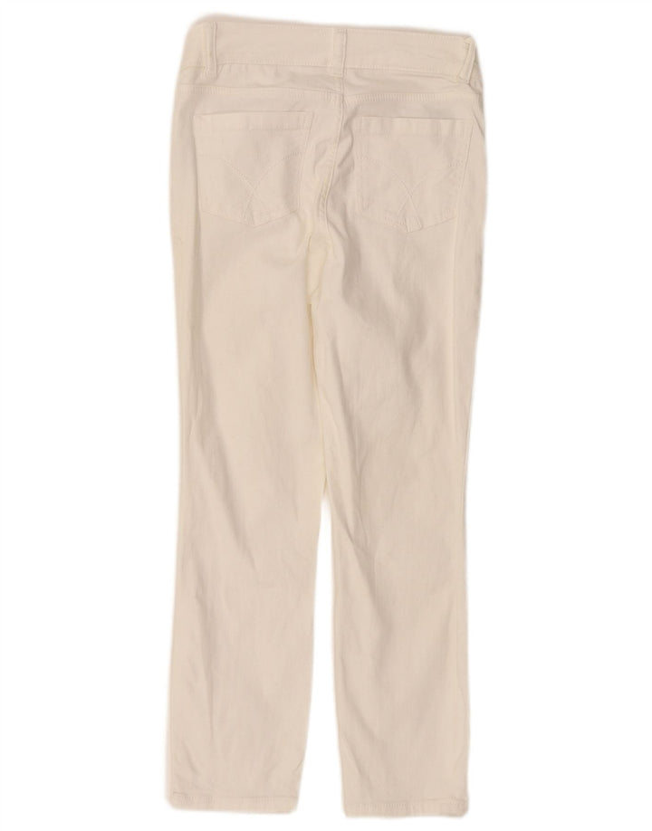 CREW CLOTHING Damskie jeansy z niskim stanem, przycięte UK 8, małe, W26 L23, białe