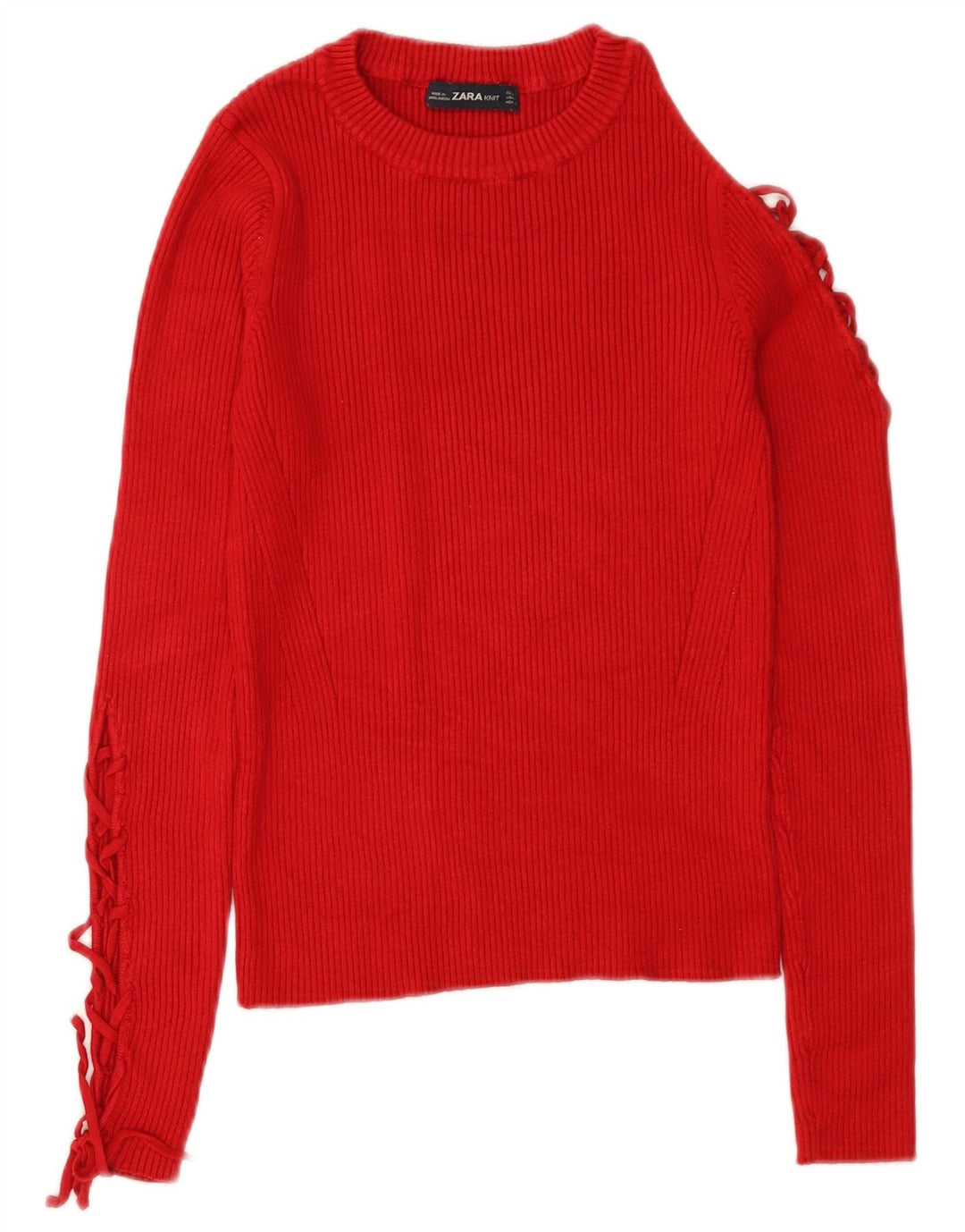 Sweter damski Zara z dekoltem w łódkę, UK 12, średni czerwony