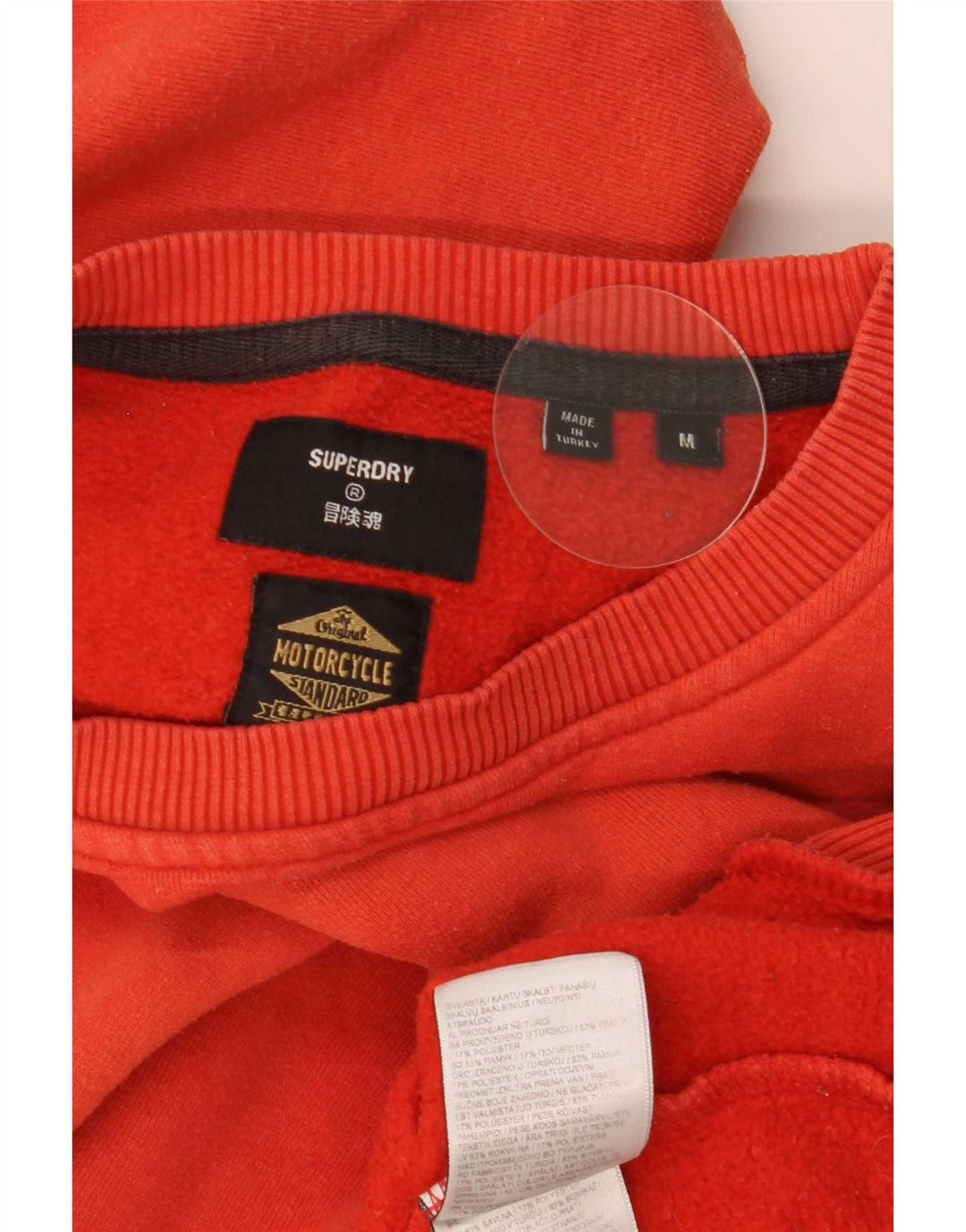 Męski sweter z grafiką Superdry, średni pomarańczowy, bawełniany