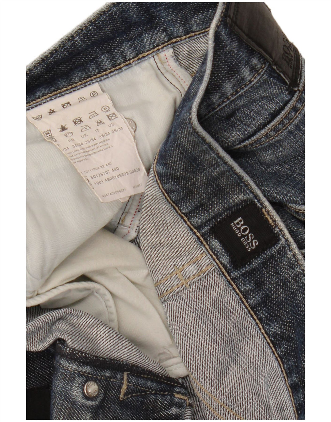 Męskie proste dżinsy Hugo Boss W35 L34 Niebieskie bawełniane