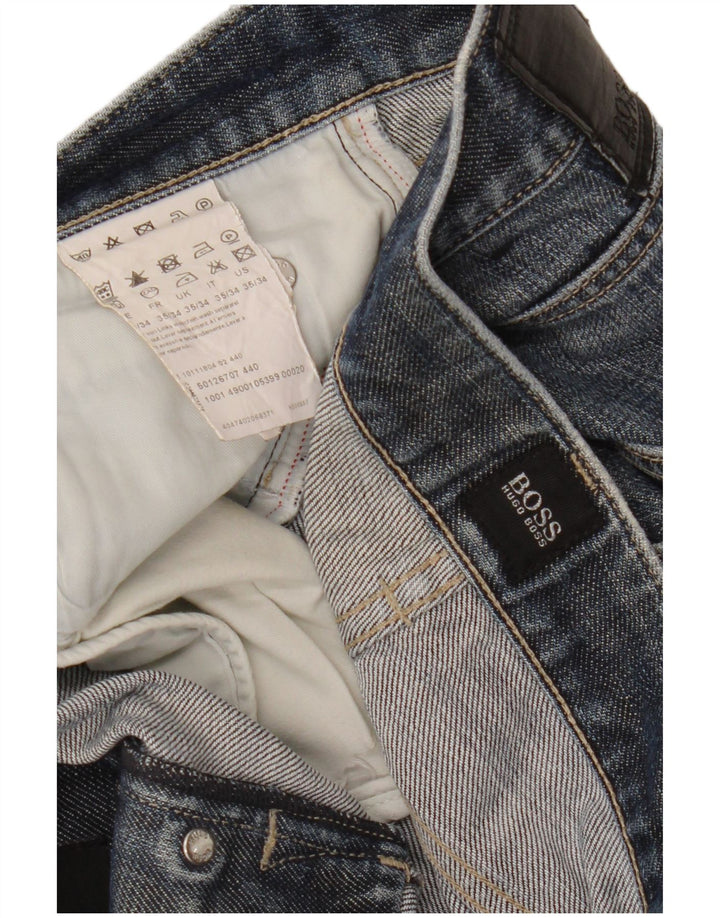 Męskie proste dżinsy Hugo Boss W35 L34 Niebieskie bawełniane