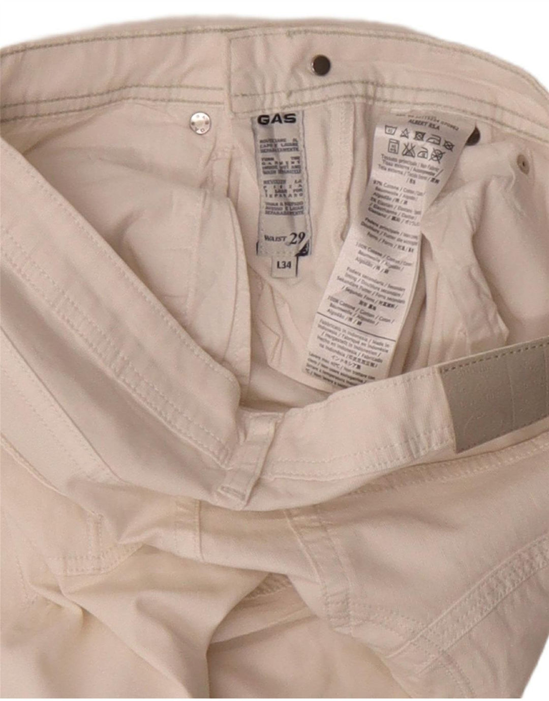 Damskie jeansy Gas Albert Slim W29 L34 Biała bawełna