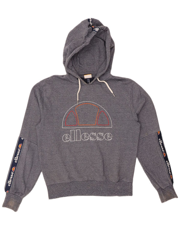 Damski sweter z kapturem ELLESSE UK 14, duży, granatowy, z blokami kolorów