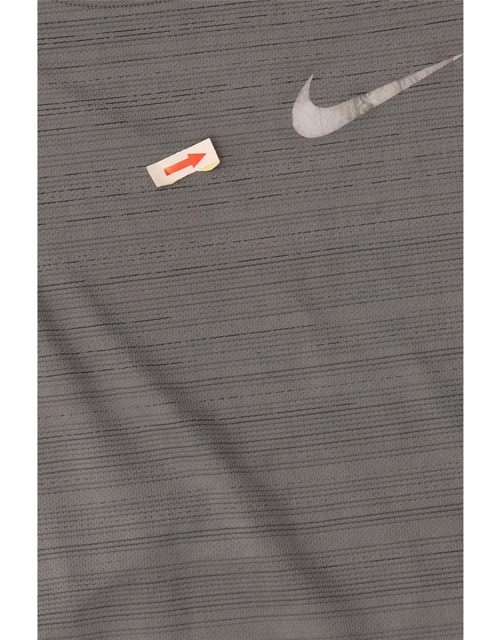 T-shirt męski Nike Dri Fit, poliester w średnie szare paski