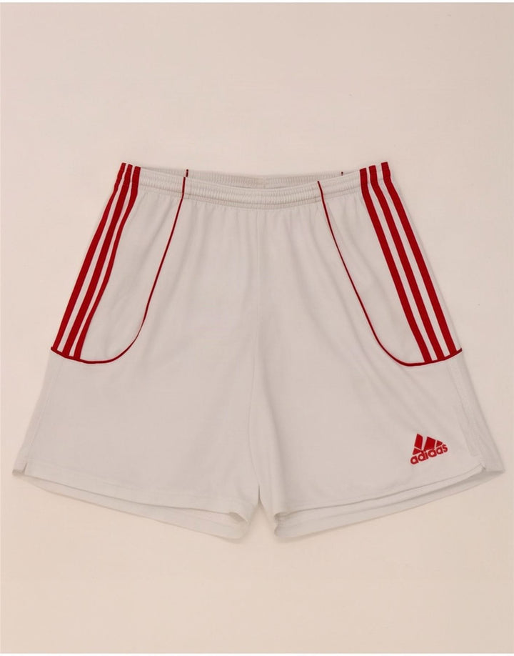 Męskie spodenki sportowe Adidas Climalite, duże, białe, poliestrowe