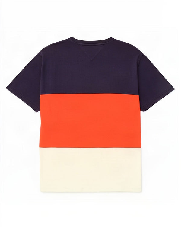 T-shirt męski Tommy Hilfiger Top 2XL Granatowa, bawełniana w bloki kolorów