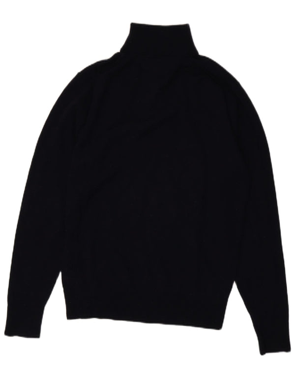 TOMMY HILFIGER Męski sweter zapinany na zamek, duży, granatowy, z owczej wełny