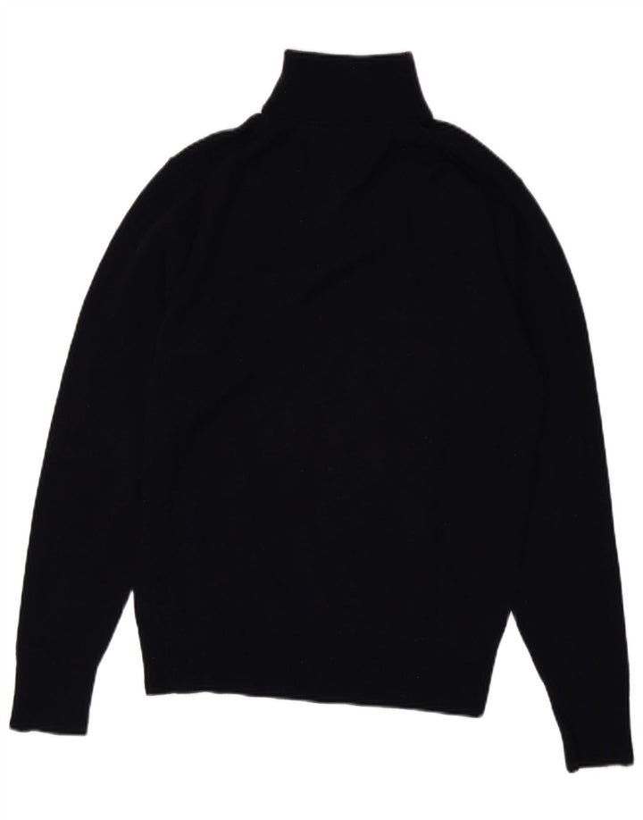 TOMMY HILFIGER Męski sweter zapinany na zamek, duży, granatowy, z owczej wełny