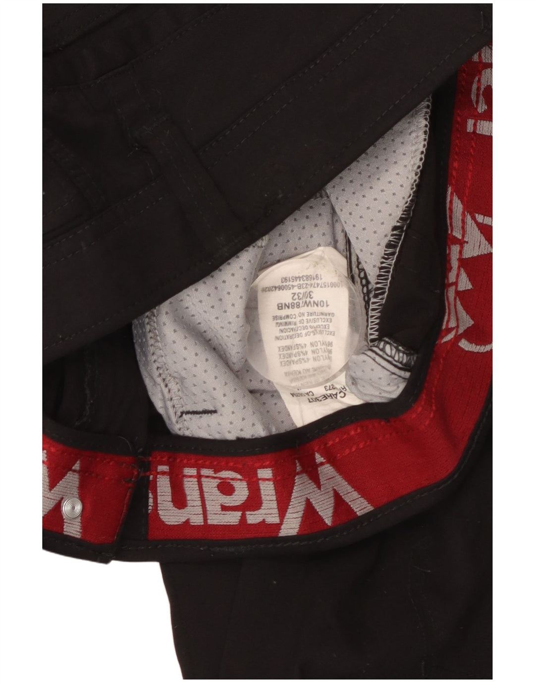 Męskie proste spodnie turystyczne Wrangler W30 L32 z czarnego nylonu