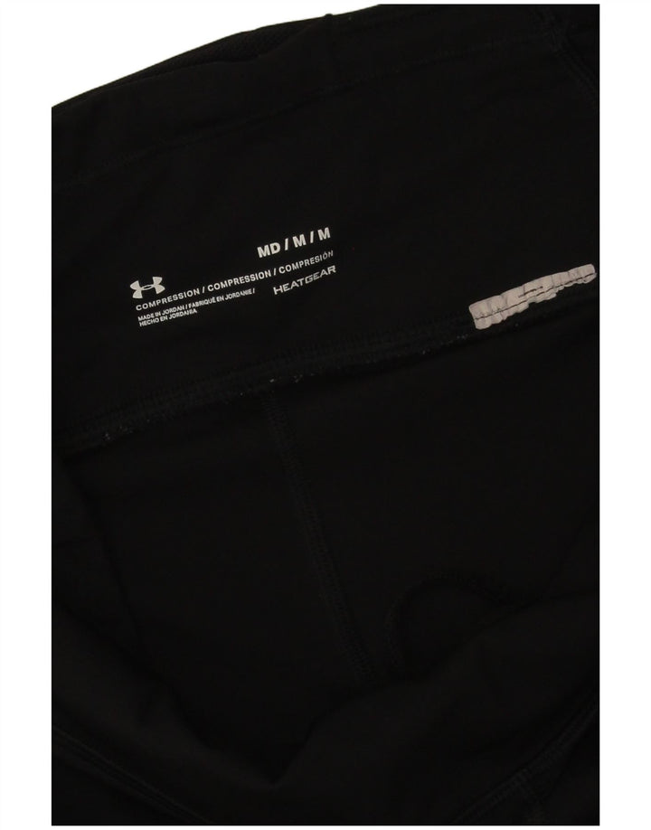 Damskie legginsy Under Armour Heat Gear z abstrakcyjnym wzorem UK 12, średnie czarne