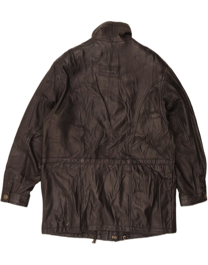 Vintage męska kurtka skórzana IT 52 XL czarna skóra