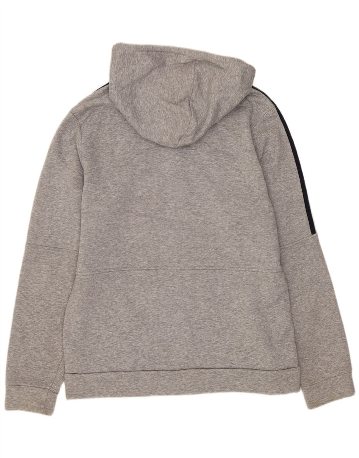 Adidas Męski sweter z kapturem i zamkiem błyskawicznym, średnioszary, bawełniany