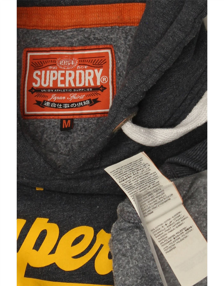 Męski sweter z kapturem Superdry z grafiką, średnioszary, bawełniany