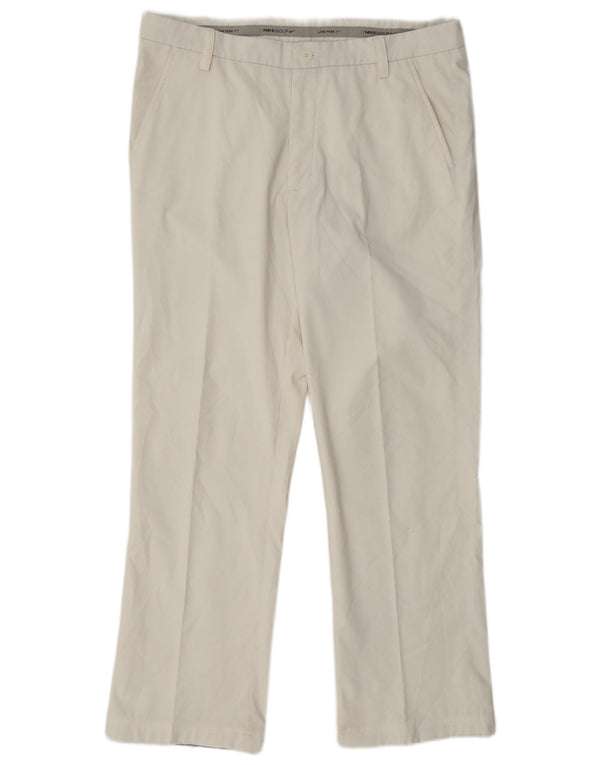 Nike Mens Golf Low Waist Chino Trousers W34 L30 White Polyester
