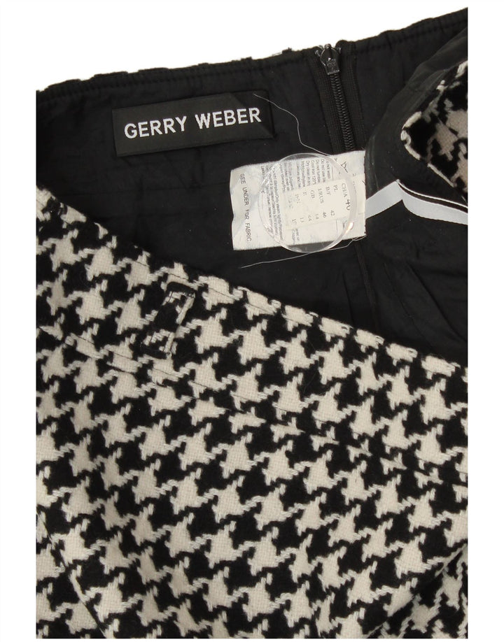 Damska spódnica ołówkowa Gerry Weber UK 14 Large W30 Czarna wełna w pepitkę