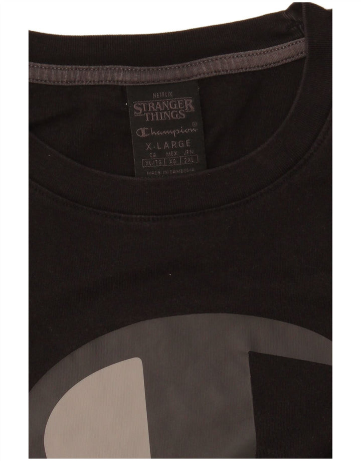 Męski T-shirt Champion Stranger Things Graphic Top XL Czarny