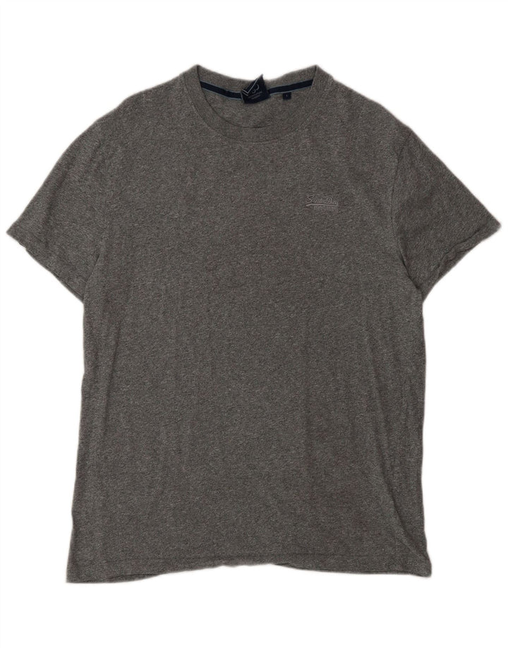 Męski T-shirt Superdry, duży, szary, bawełniany w plamki