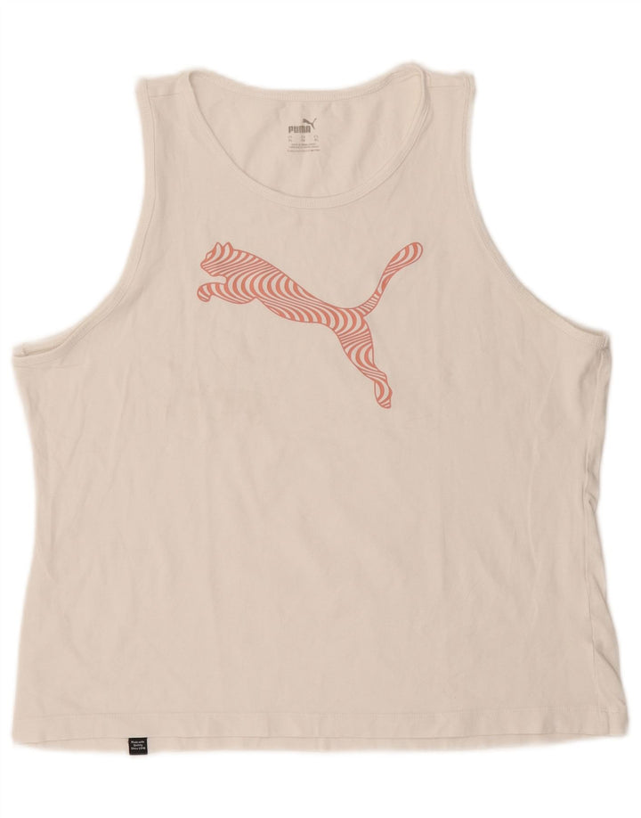 Damska kamizelka z grafiką Puma UK 18 XL, biała
