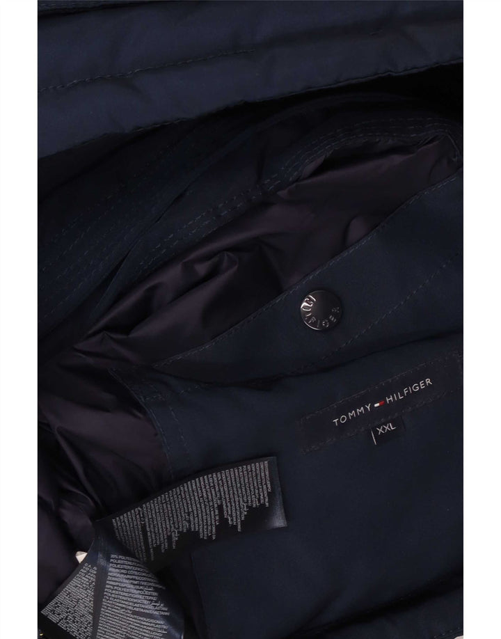 Męska ocieplana kurtka z kapturem Tommy Hilfiger UK 44 2XL Granatowy poliester